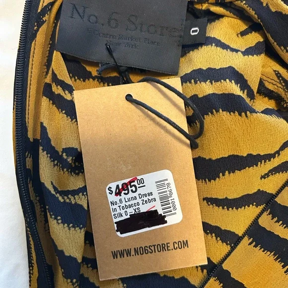 NWT - No. 6 Tiger Stripe Silk Dress - Picture 9 of 9